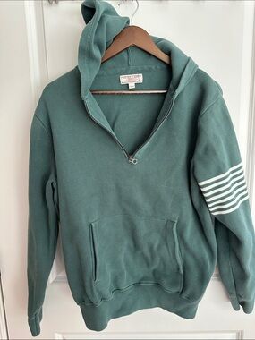 Classic Half-Zip Hoodie Sweater in hunter green by Wallace & Barnes by J Crew